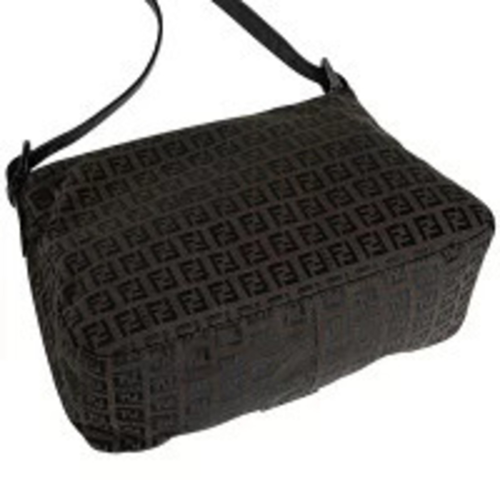 Fendi Brown Handbag Bag Baguette Canvas Shoulder Hobo Mamma Zucchino Brown